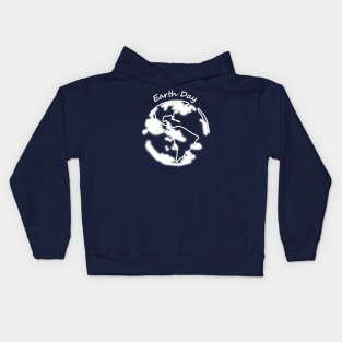 White Eco Planet Earth Day Monochrome Kids Hoodie